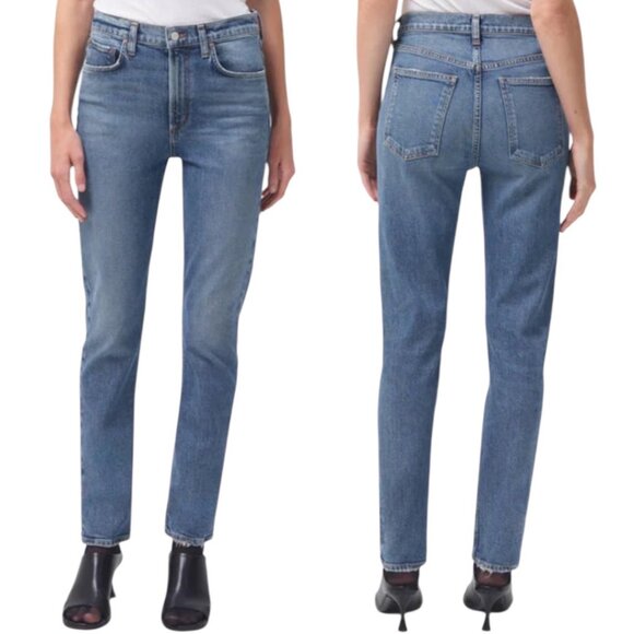 New Agolde Merrel Mid Rise Straight Leg Ankle Jeans Size 30 In Spellbound Wash - Picture 1 of 16